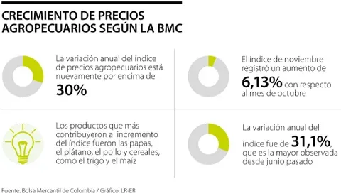 Internacional Colombia: El índice de precios agropecuarios llegó a 6,13%, nivel más alto desde mayo de 2021