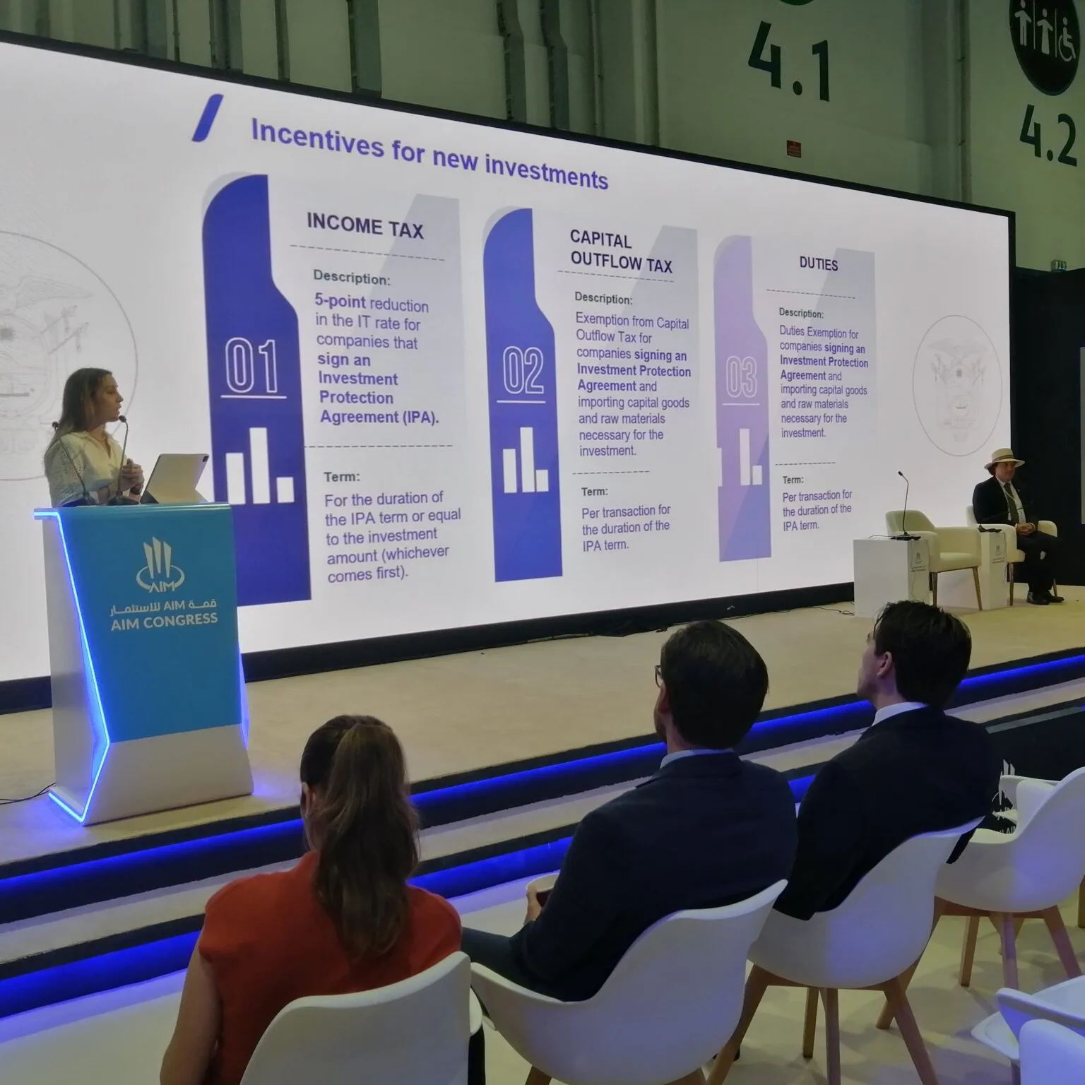 Ecuador destaca su clima de inversiones en el AIM Congress en Abu Dabi