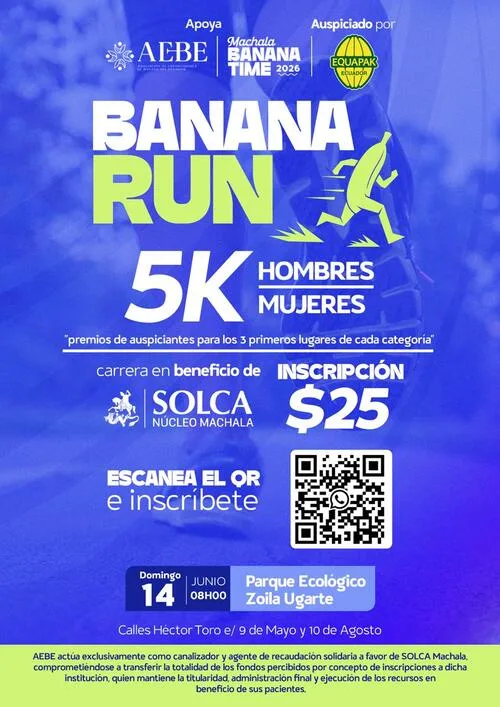 ECUADOR: Sector bananero impulsa carrera benéfica a favor de SOLCA